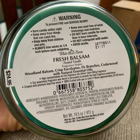 NWT Bath & Body Works 3-Wick Candle Fresh Balsam White Barn - Picture 9 of 9